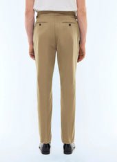 Cotton Canvas Fitted Chino Pants