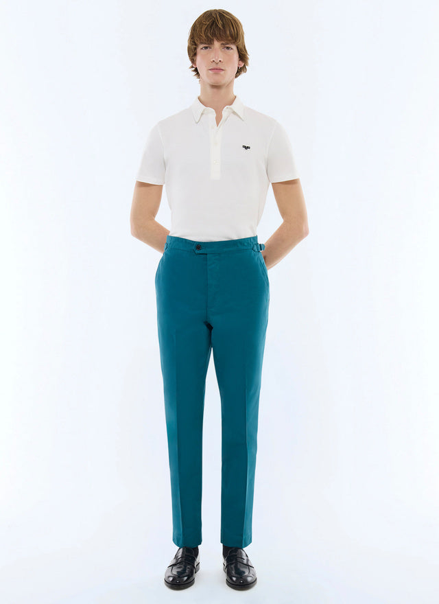 Cotton canvas fitted chino pants