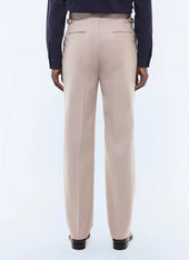 Pleated wide-leg wool serge pants