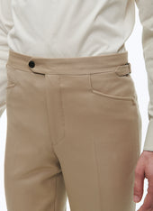 Virgin Wool Twill Fitted Trousers