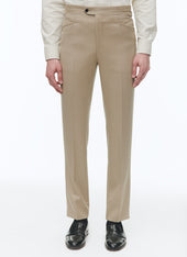 Virgin Wool Twill Fitted Trousers