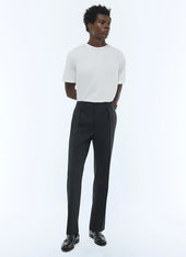 Elasticated trousers in wool canvas