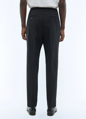 Elasticated trousers in wool canvas