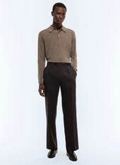 Wide pleated linen and wool pants