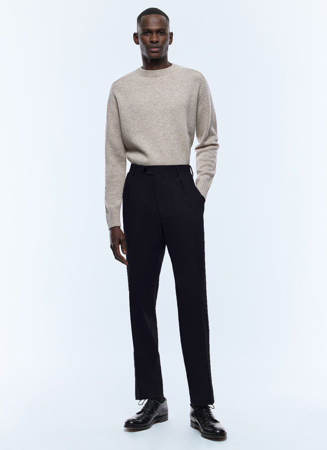 Straight Leg Pants In Wool Flannel
