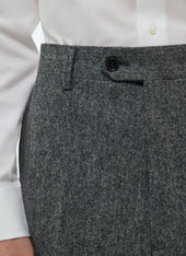 Wool Tweed Fitted Trousers