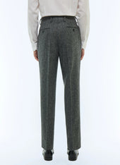 Wool Tweed Fitted Trousers