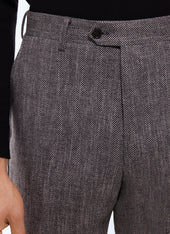 Slim fit herringbone pants in wool