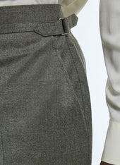 Wool Flannel Fitted Trousers