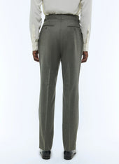 Wool Flannel Fitted Trousers