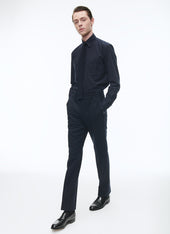 Virgin Wool Tweed Fitted Trousers