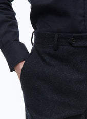 Virgin Wool Tweed Fitted Trousers