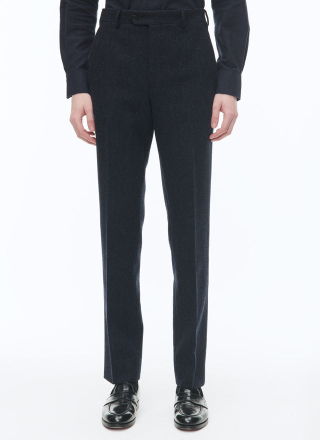 Virgin Wool Tweed Fitted Trousers