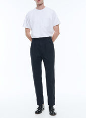 Cotton Gabardine Pleated Trousers