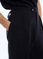 Wool seersucker fitted pants