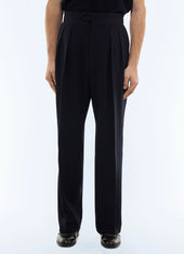 Wool seersucker fitted pants
