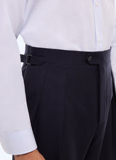 Double pleat wool canvas pants