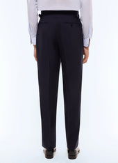 Double pleat wool canvas pants