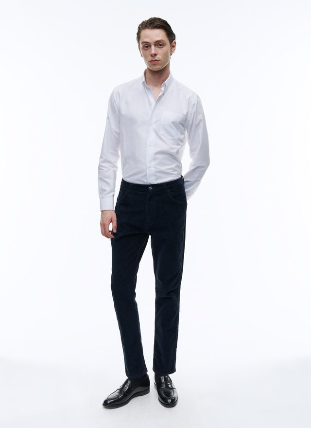Navy blue corduroy trousers