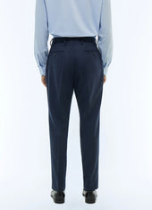 Wool Flannel Fitted Trousers