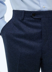 Wool Flannel Fitted Trousers
