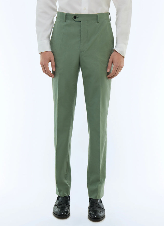 Cotton Canvas Fitted Pants