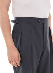 Double Pleat Wool Canvas Pants