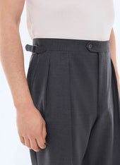 Double Pleat Wool Canvas Pants