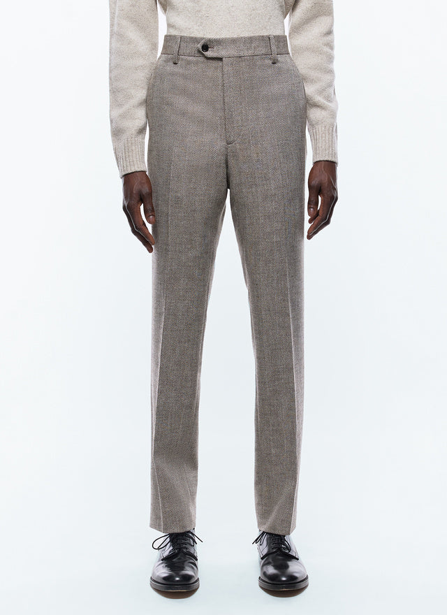 Wool Fitted Trousers With