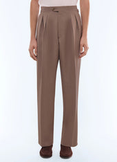 Wool and mohair large pleated trousers