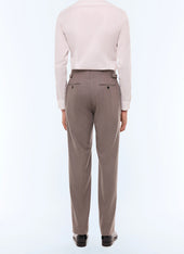 Pleated wide-leg wool flannel pants