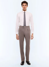 Pleated wide-leg wool flannel pants
