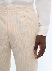 Striped seersucker elasticated pants