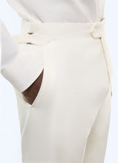 Cotton and linen fitted pants