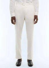 Cotton and linen fitted pants