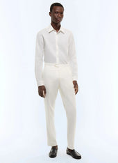 Cotton and linen fitted pants