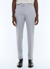 Fitted striped seersucker pants