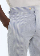 Fitted striped seersucker pants
