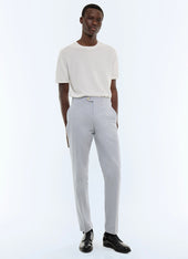 Fitted striped seersucker pants