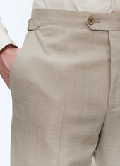 Beige wool canvas trousers