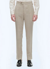 Beige wool canvas trousers