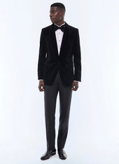 Virgin wool faille tuxedo trousers