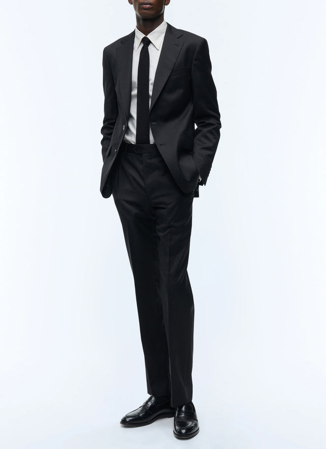 Fitted wool serge suit pants