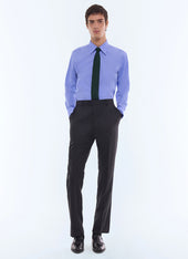 Wool canvas fitted suit pants
