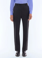 Wool canvas fitted suit pants