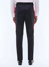 Wool fitted tuxedo trousers