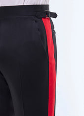 Wool fitted tuxedo trousers
