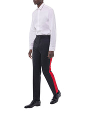 Wool Fitted Tuxedo Trousers