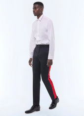 Wool fitted tuxedo trousers
