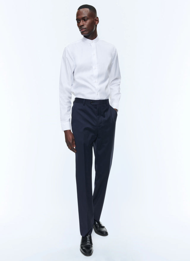 Navy Wool Serge Trousers